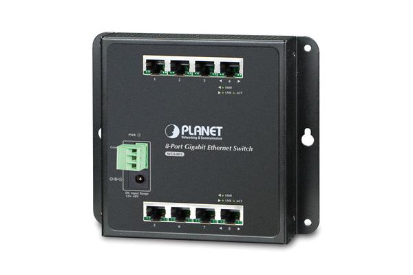 WGS-803 - Switch indus. IP30 P&P 8 ports Gigabit, montage sur mur