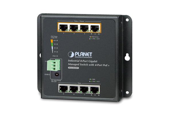 WGS-804HPT - Switch indus. IP30 L2, 8 Gigabit dont 4 ports PoE+, montage sur mur