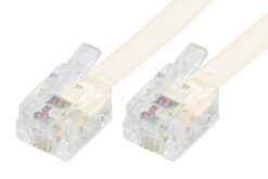 Cordon téléphonique RJ11 / RJ11 ivoire - 7 m