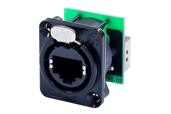 NEUTRIK Traversée de panneau Ethercon RJ45 série D noire